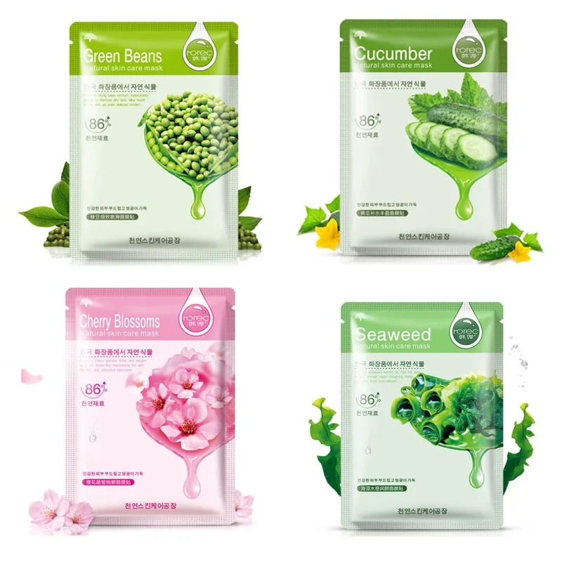 HanChan Skin Care Plant Facial Mask Moisturizing Oil Control Whitening Face Masks Multi Extract Makeup Products