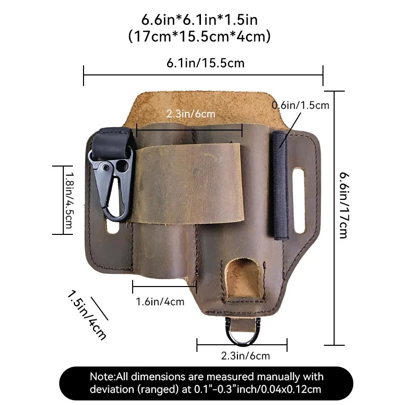 RIYAO Outdoor Tool Folding Knife Case Multitool Holder Leather EDC Organizer Belt Bag Pocket Tactical Waist Bag Flashlight Cover