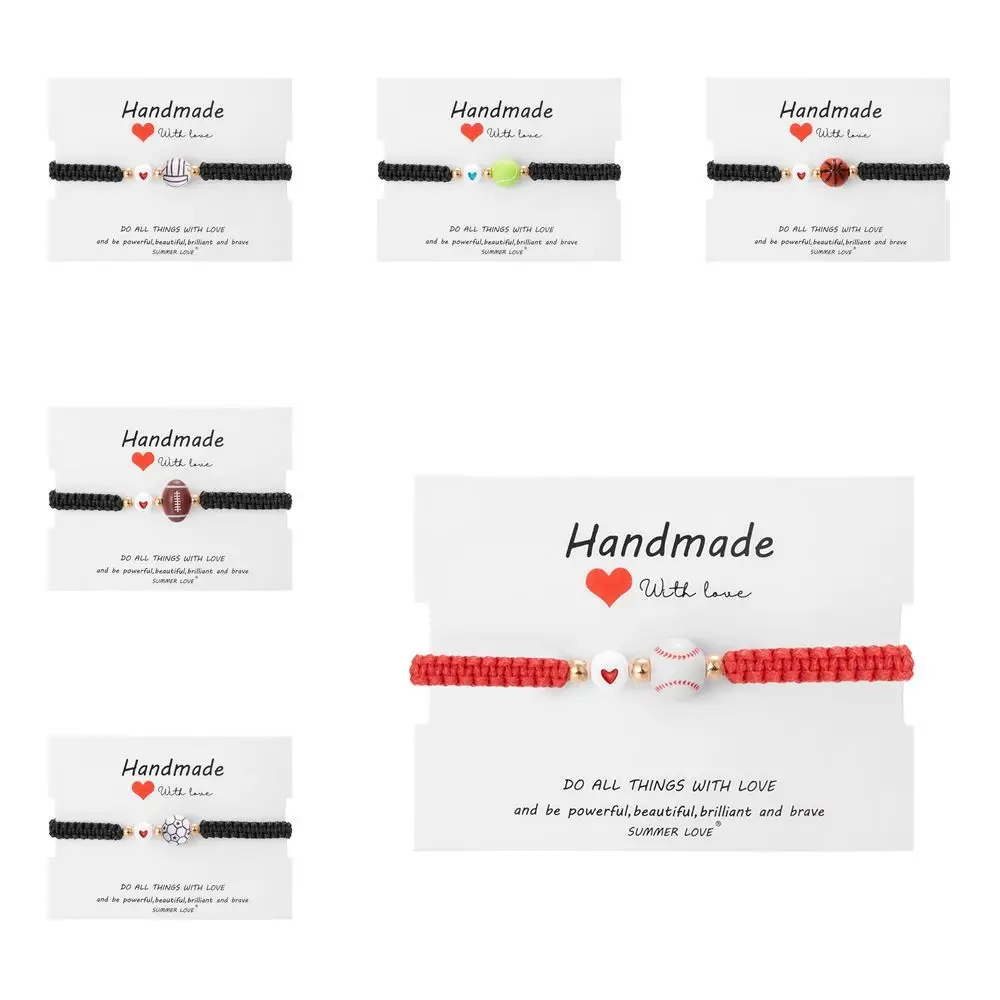 اليدوية كرة السلة البيسبول سوار الكرة الطائرة الراتنج الرياضة نمط المنسوجة سوار مجوهرات اكسسوارات النمط الكوري