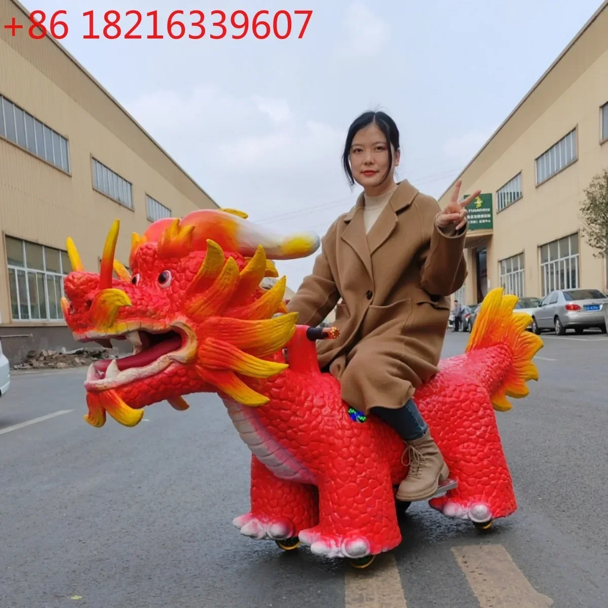 TAO Children's riding dinosaur car, unicorn battery car, parent-child interactive car, dinosaur electric bicycle amusement equip
