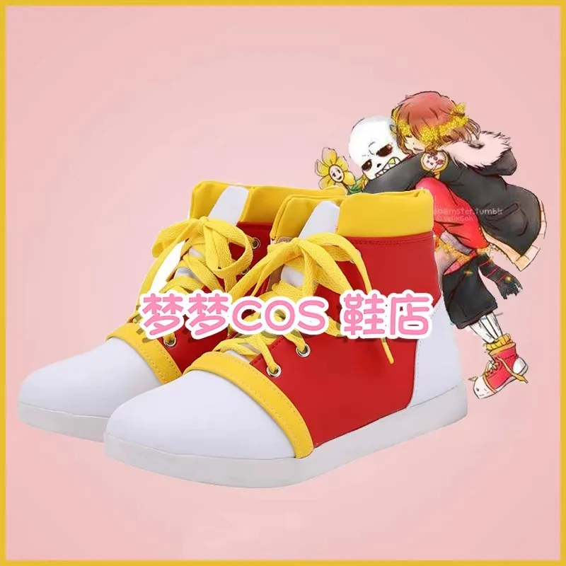 أحذية Undertale Characters Flowerfell Sans التأثيرية أحذية تنكرية أحذية من الجلد الصناعي