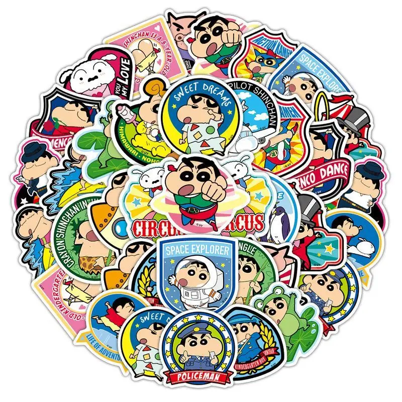 50/100/200Pcs 만화 크레용 신짱 스티커 DIY 전화 기타 노트북 노트북 가방 컵 방수 스티커 어린이 장난감 "