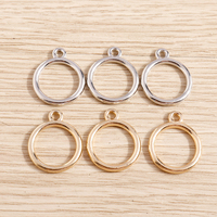 Tusember 30Pcs 18*15mm Alloy Hollow Round Charms Metal Pendant For Handmade Necklaces Earrings Bracelets Jewelry Making DIY