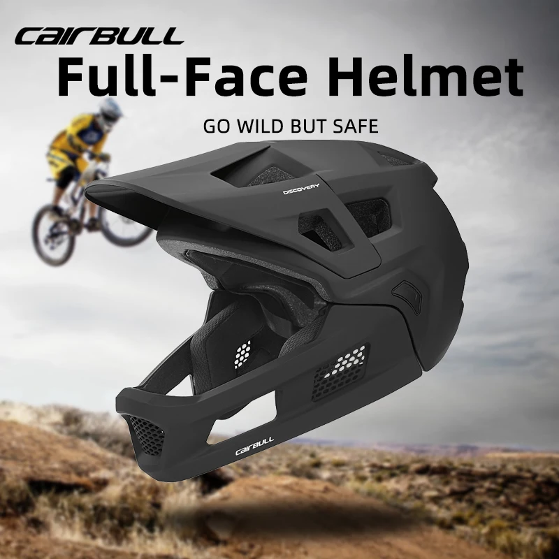 CALRBULL MTB Helmet Full Face Cycling Helmet Solid Safe Protection Anti-collision Adult Downhill Mountain Bicycle Helmet for Men