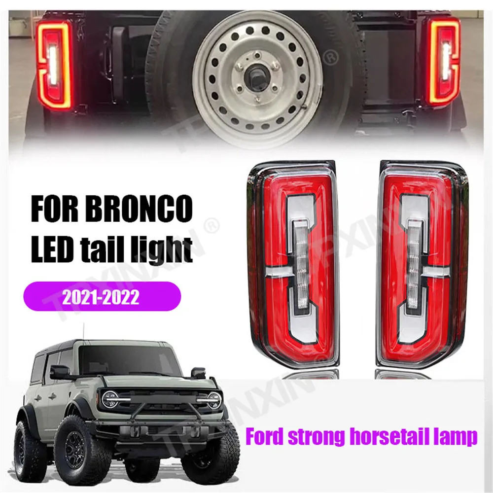 

LED Tail Lights For Ford Bronco 2020-2022 Sedan Direct Replacement Car Lamp Assembly streamer Steering off-road Total Accessorie