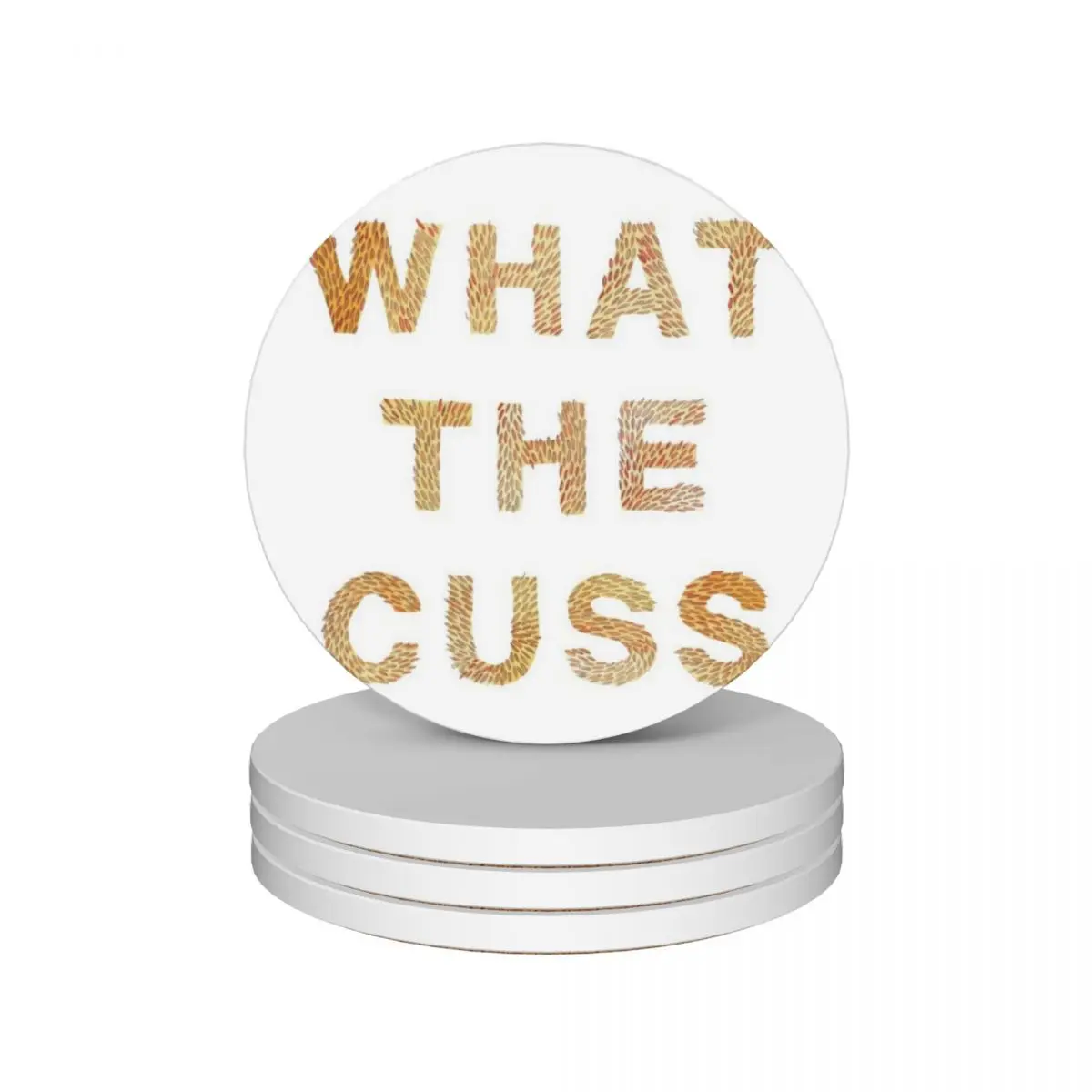 

What the Cuss Ceramic Coasters (Set of 4) kawaii set cute Cup mat Coasters