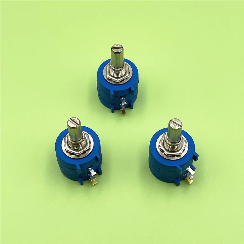 3pcs 3590S Series 100R to 100K Ohm Multiturn Rotary Wirewound Precision Potentiometer 10-Turn Adjustable Resistor