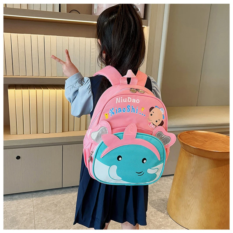 Kindergarten Cute Schoolbag Cartoon Small Elephant Shape Stereoscopic Kid Bag Nylon Lightweight Preschool Backpack Shoulder Bag