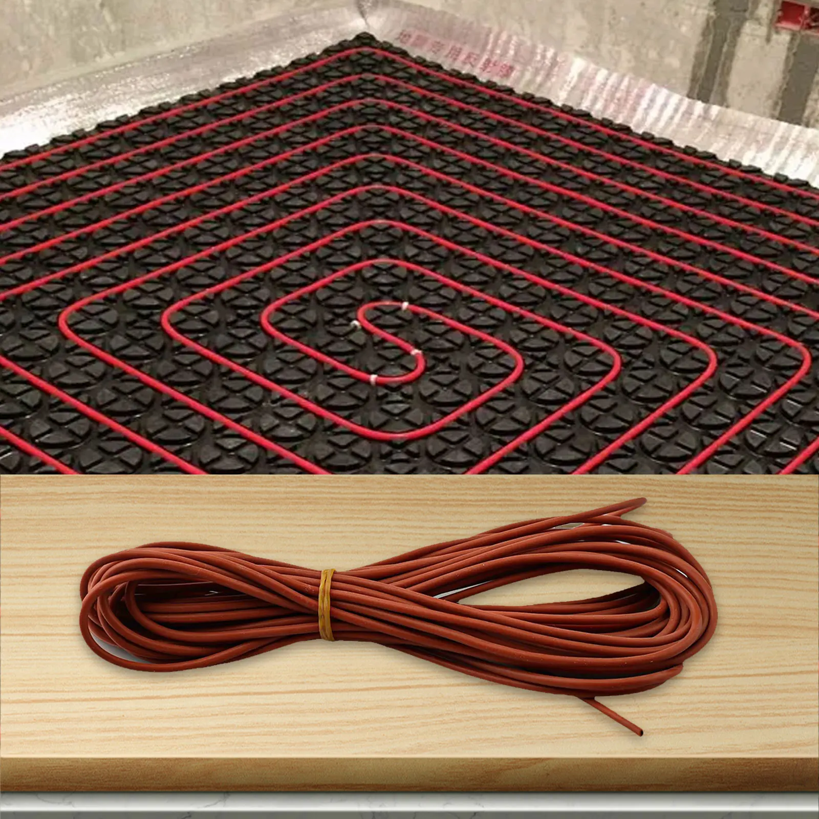 Comfortable Floor Heating Carbon Fiber Heating Wire Floor Heating System Heat 20M Leakage Current 0.05mA m Temperature Limit 200