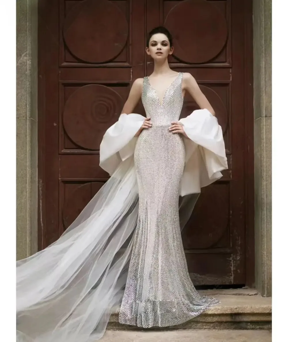 Satin-Braut-Puff-Schal, Hochzeits-Umhang, modern, abnehmbarer Wickel für Kleider, Puffärmel, Jacke, formelle Party, inltet