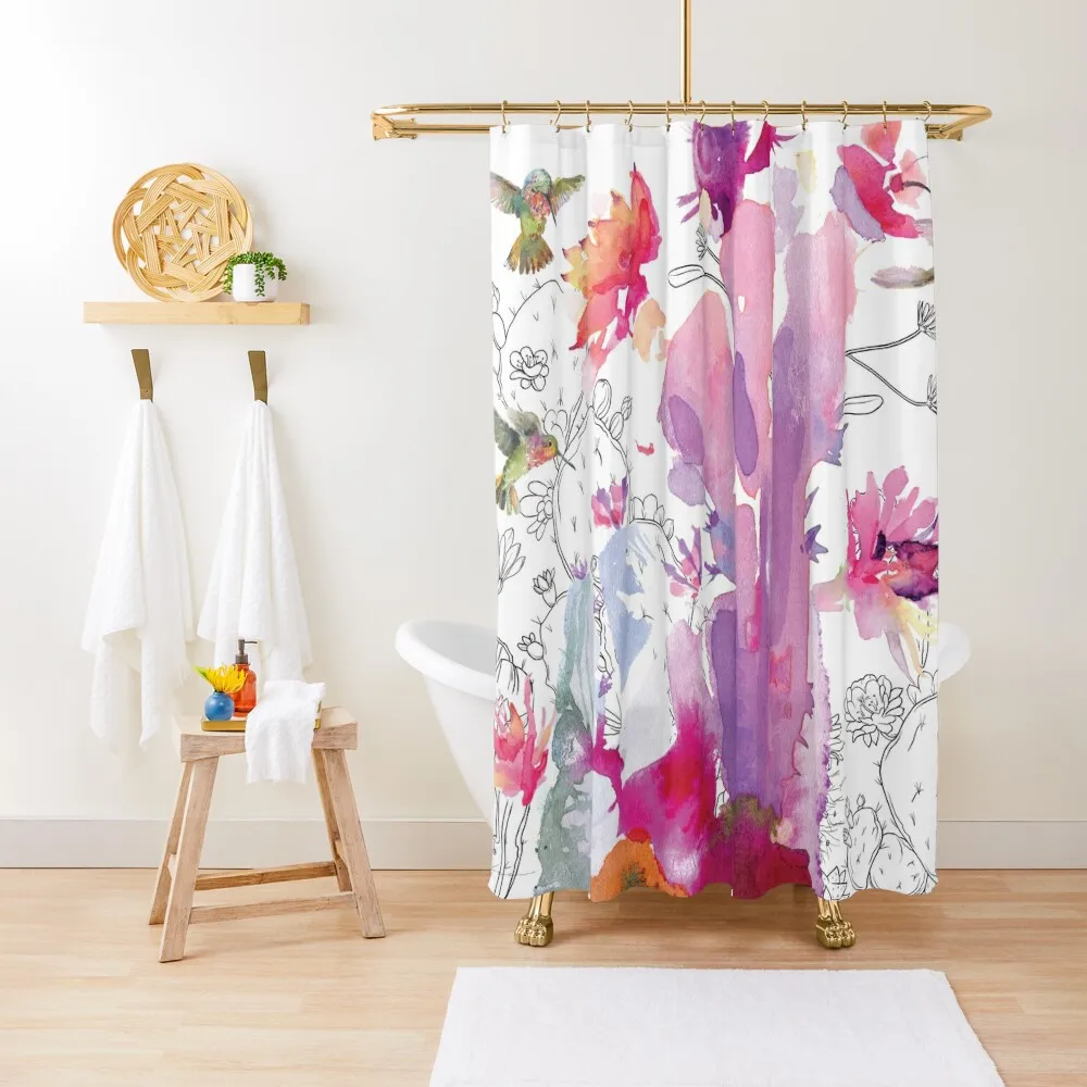 

Desert Hummingbirds Shower Curtain Toilet Accessories Bathroom Cute Shower Shower Bath Curtain