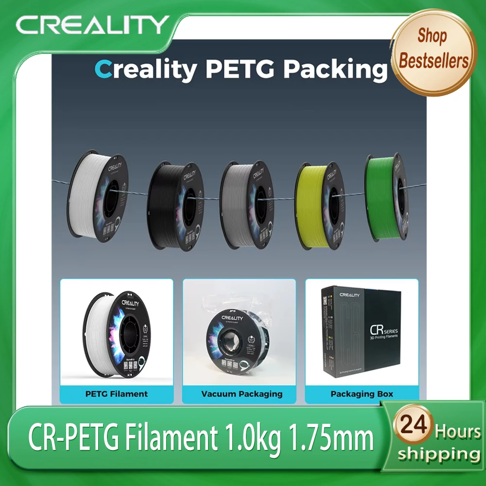 

Оригинальный филамент Creality CR-PETG, 1 кг, 1,75 мм, семь цветов, термостойкий, экологичный, без запаха, нетоксичный, для 3D-печати