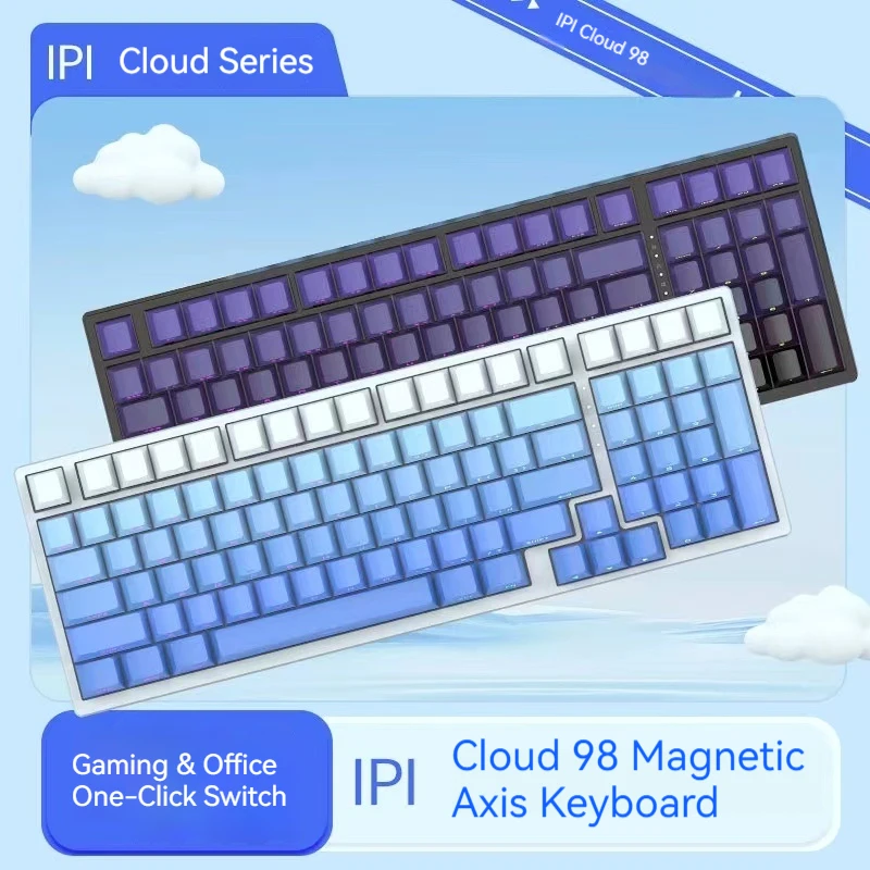 IPI CLOUD 98 Mechanisch toetsenbord Bedraad magnetische schakelaar Gamingtoetsenbord RT RGB Hot Swap HIFI E-sport voor desktoplaptop PC
