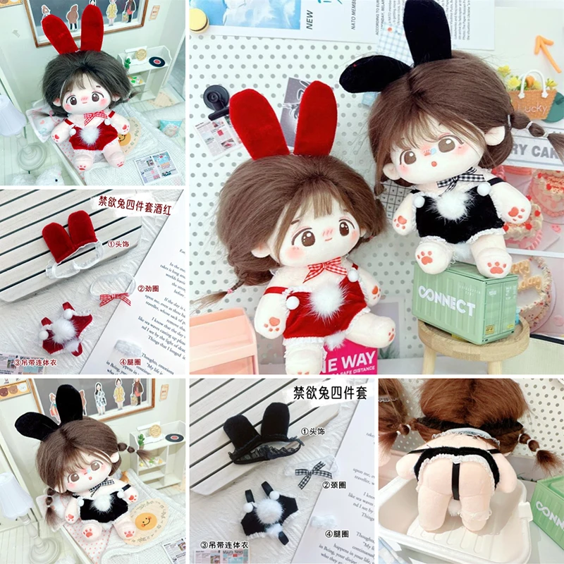 10cm 20cm Doll Clothes Bunny Girl Lolita Maid Dress Up Outfit Stuffed Toys Doll Clothes Accessories Changing Dressing Game Toys