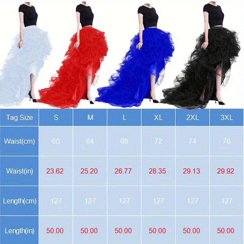 القوطية طويلة صخب عالية منخفضة تول طبقة تنورة هالوين الفيكتوري زي المرأة البوري تراجع هيم الرقص سخرية الزفاف توتو تنورة