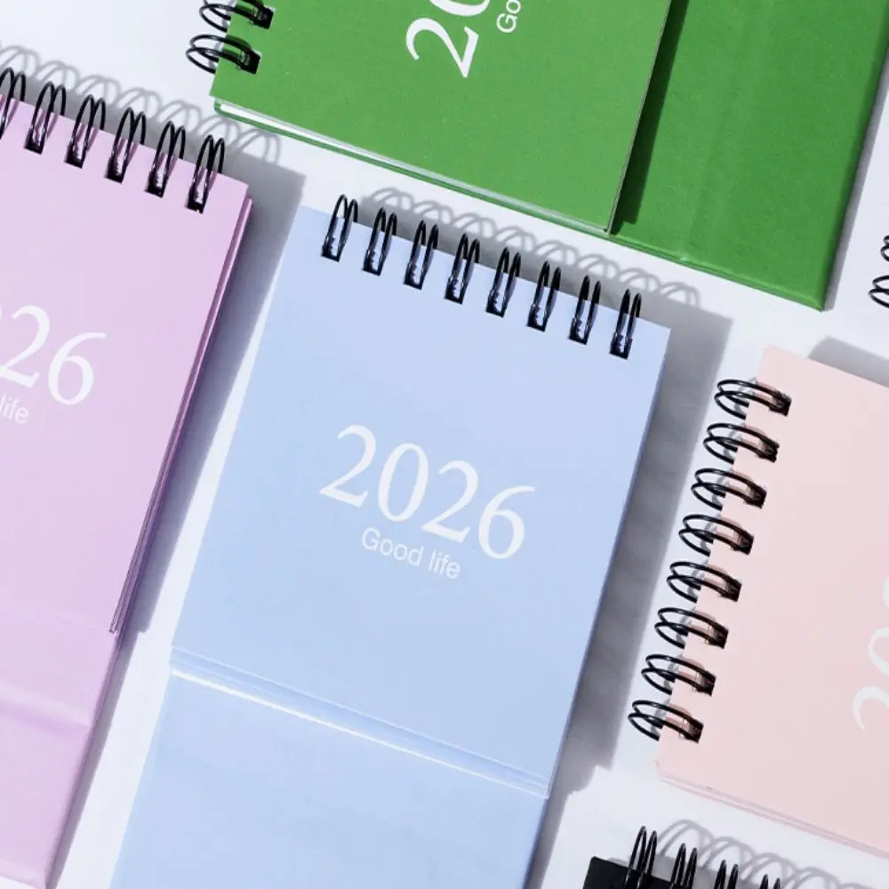 Simple Mini 2026 Calendar Morandi Portable Plan Book Desk Calendar Office Use