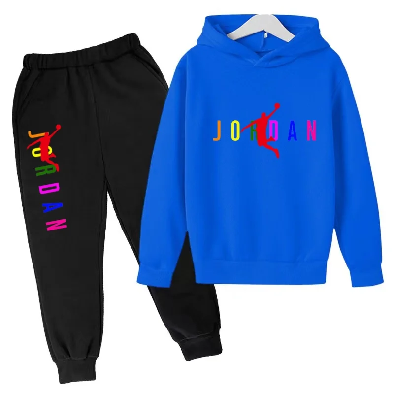 

Kids Product New Tracksuits letters Hoodie+Pants Casual Basketball Two Piece Suit Boys Girls 3-12Yrs Outdoor Sports Jogging Set