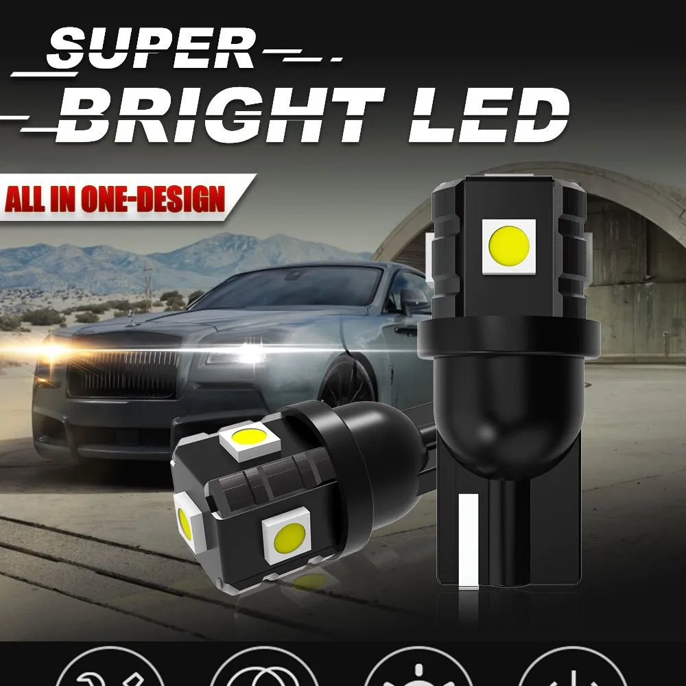 

2 шт. светодиодные лампы T10 3030 5SMD с низким потреблением положения 6500K Автомобильные лампы для чтения Дверные лампы Внутреннее освещение 12 В 2 Вт 3030 Светодиодные бусины