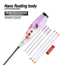 3PCS Nano Luminous Float Body+3PCS Tubes No CR425 Battery Fishing Tools Lake River Sea Deep Water Tackle Accessories