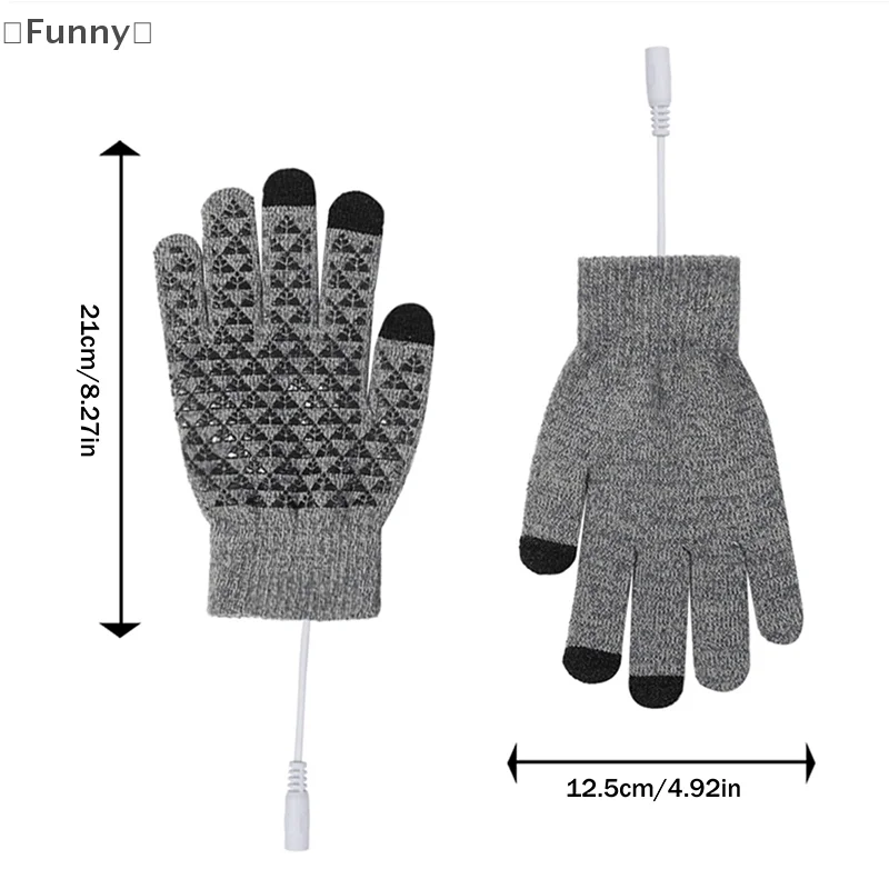 DapatFunny réutilisablesGuantes eléctricos calentados Pantalla táctil Montar Esquí Manopla Guantes calentados por USB para montañismo con mochila (sin batería)