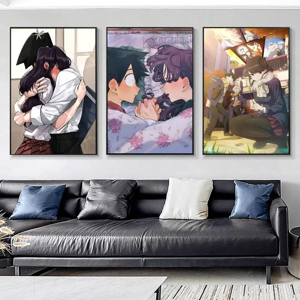 Anime K-Komi San Can't Communicate Cartoon Posters HD Print Vintage Wall Art Decor for Home Study Room