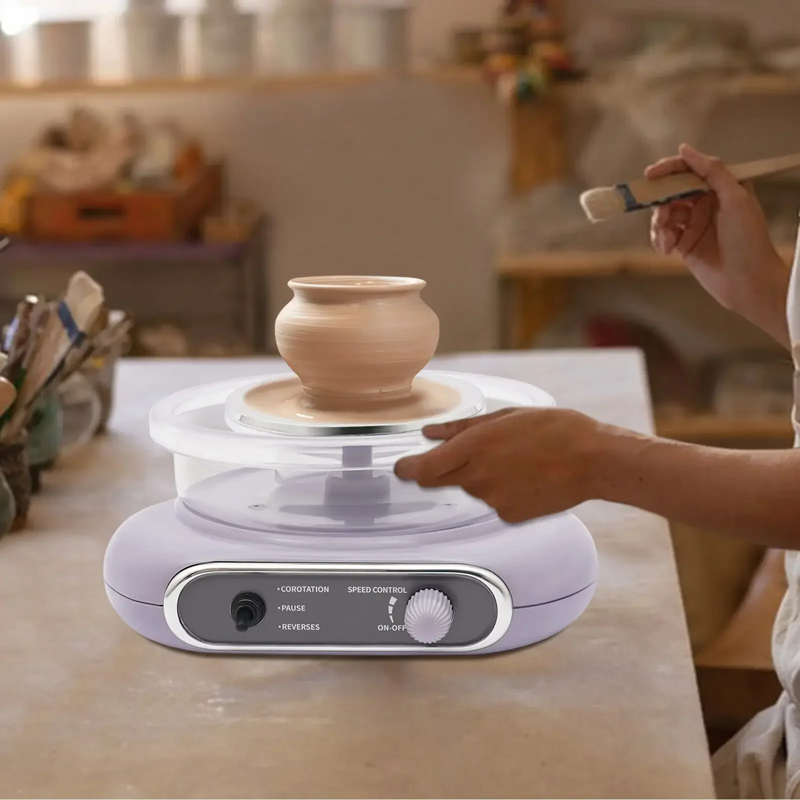 

Mini Pottery Wheel Electric Ceramic Wheel Machine 0-200Rpm Speed Clay Making DIY