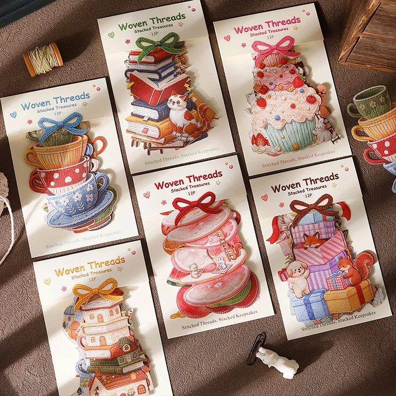 12pack/lot Kawaii Fruit House Animal Cup Stickers Cute Scrapbooking DIY Diary Decorative Stationery Sticker Album Stick Label
