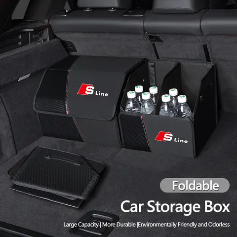 아우디 접이식 자동차 트렁크 주최자 상자 보관 가방 도구 Audi Sline S6 A1 A2 A3 A4 A5 A6 A7 A8 Q2 Q3 Q4 Q5 Q6 Q7 Q8 TT