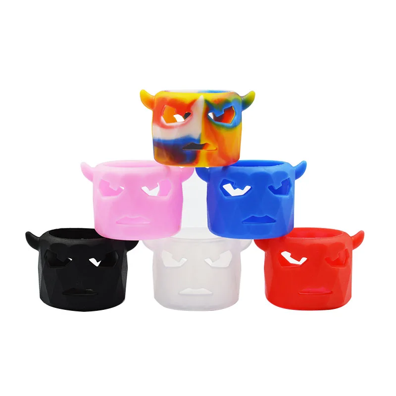 Multi-style 22mm Silicone Band Anti Slip Ring Printed Bull Head Diamond Hollow Decorative Protection for Mod Accessories