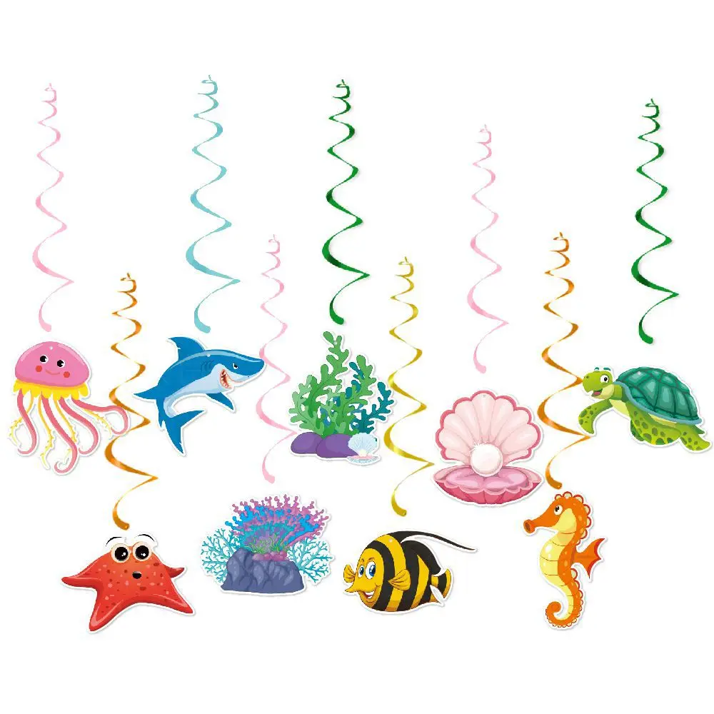 Unterwasser-Geburtstagsdekoration, Meerestier-Ballon-Deko, Seestern, Seepferdchen, Oktopus, Hai-Ballon, Ozean-Tier-Party-Deko – Detail 3