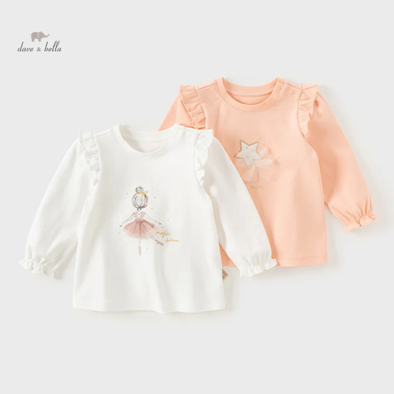 

Dave Bella 2024 New Autumn Girl's Baby T-Shirt Children Top Cotton Casual Fashion Sweet Lovely Gentle Outdoor Party DB3241594