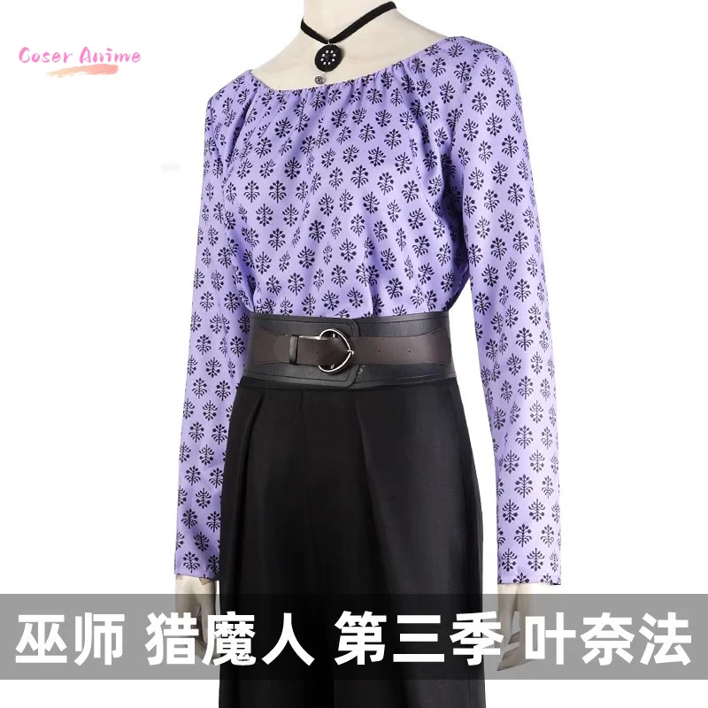 Witch Yennefer cosplay costume women Shirt pants necklace outfit Halloween Carnival party suit plus size Yennefer costume