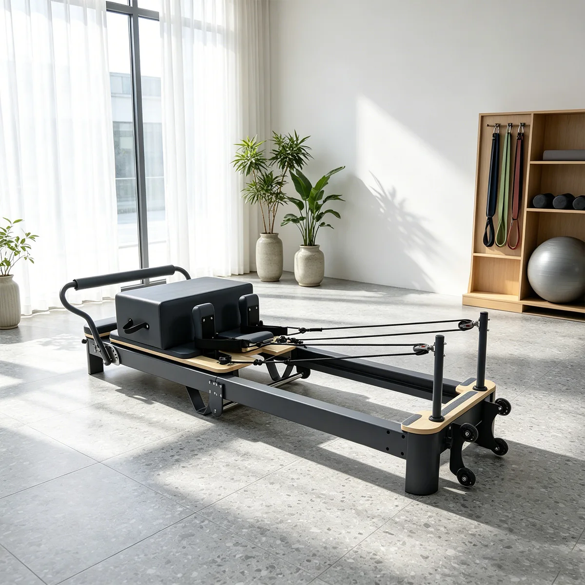 OCHI Aluminum Alloy Foldable Pilates Reformer with Customizable for Home Fitness Training Collapsible Pilates Reformer
