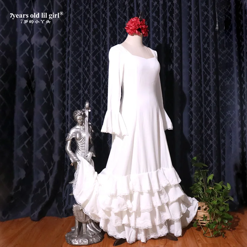 Costume da flamenco spagnolo per ragazza da donna, abito personalizzato, set di abbigliamento da ballo per spettacoli di festival Gyspy GG23
