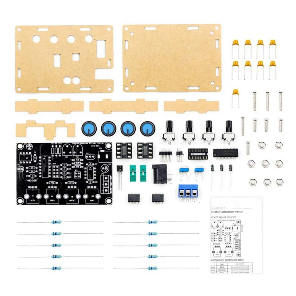 ICL8038 High Precision Adjustable Signal Generator DIY Kit Sinusoidal Triple-Cornered Square Sawtooth Output 5Hz-400Khz