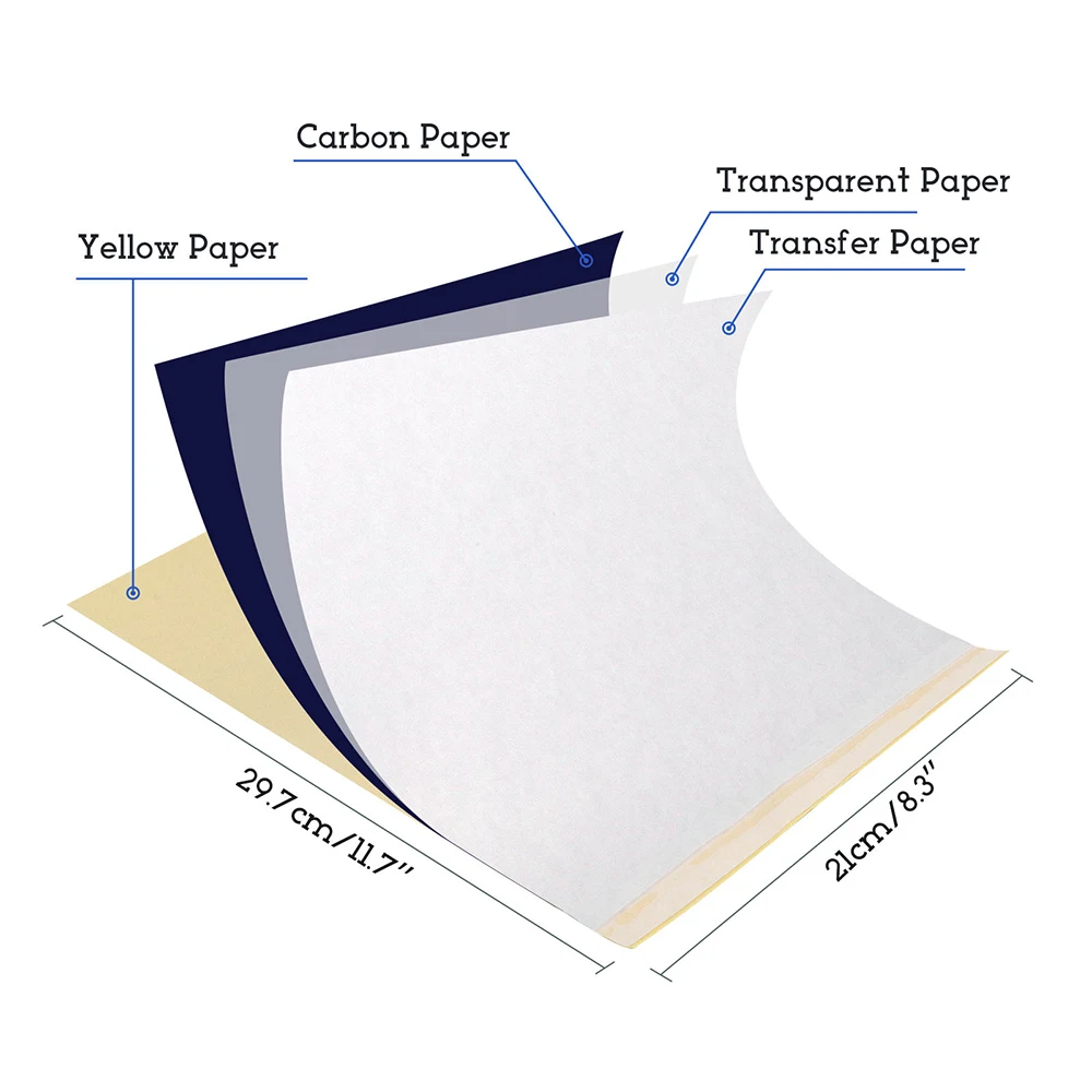 4Layers Tattoo Transfer Paper Carbon Thermal Transfer Paper Tattoo Machine Stencil Copy Tracing Paper Copier Stencil Accessories