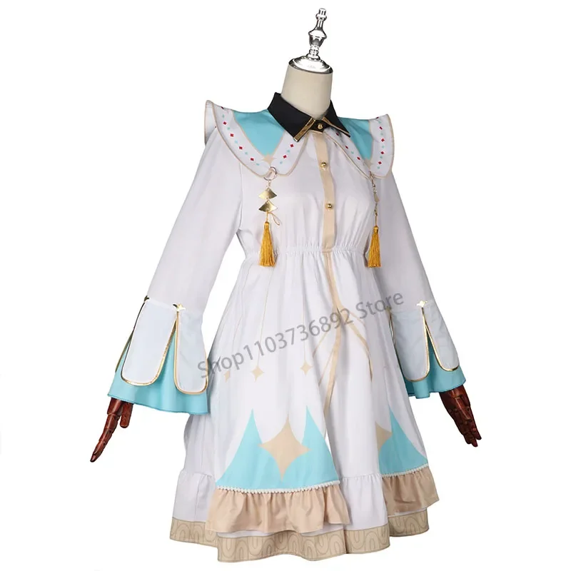 World Plan Colorful Stage Cos Dress Christmas White New Year Theme Dress Anime Dress Women