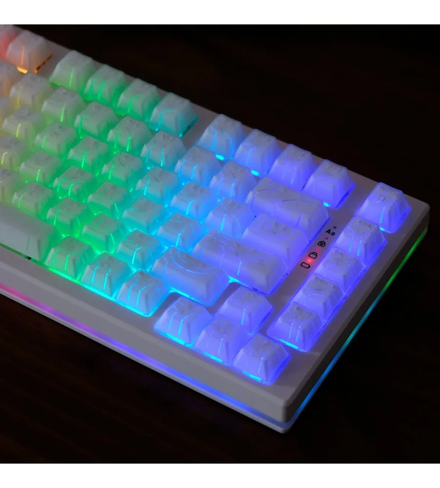 White corrugated contour semi-transparent keycap X-ray ABS original wooting mechanical keyboard