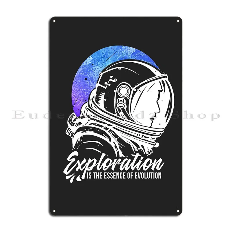 Amusing Explorations Of Cheerful Astronauts Quote Metal Plaque Living Room Living Room Character Wall Pub Tin Sign Poster