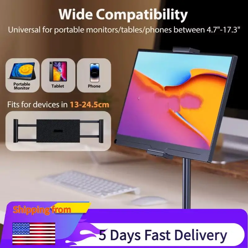 

Portable Desktop Monitor Stand Adjustable Height Monitor Bracket for Ipad Phone 13-24.5Cm Vesa Monitor Tablet Support Holder