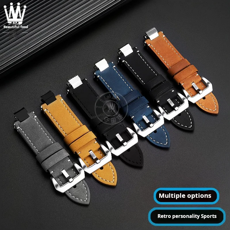 For Casio MTG-B3000B/BD Men Modified watchband Quick release MTG B3000 retro Genuine leather watch strap Stainless steel adapter