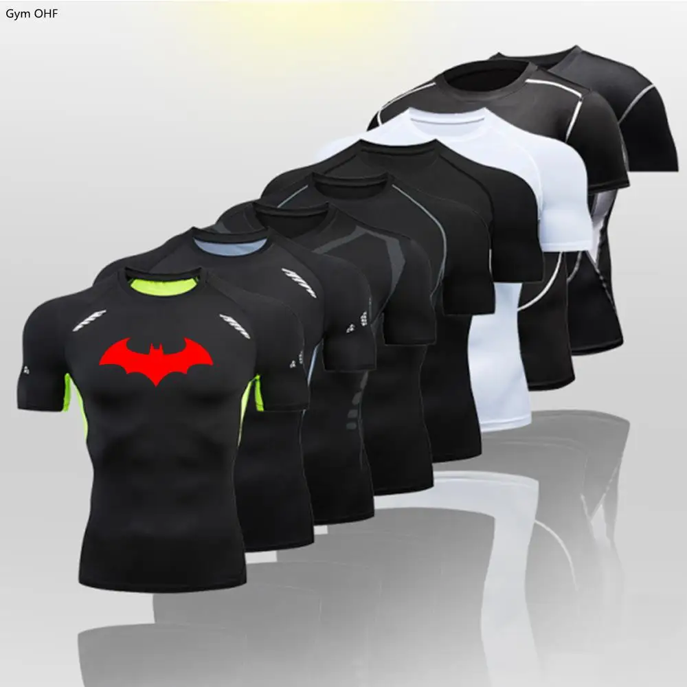 Men Bodybuilding Sport T-Shirt Quick Dry Running Shirt Long Sleeve Compression T Shirt Men Top Gym Fitness Tight Rashgard MMA