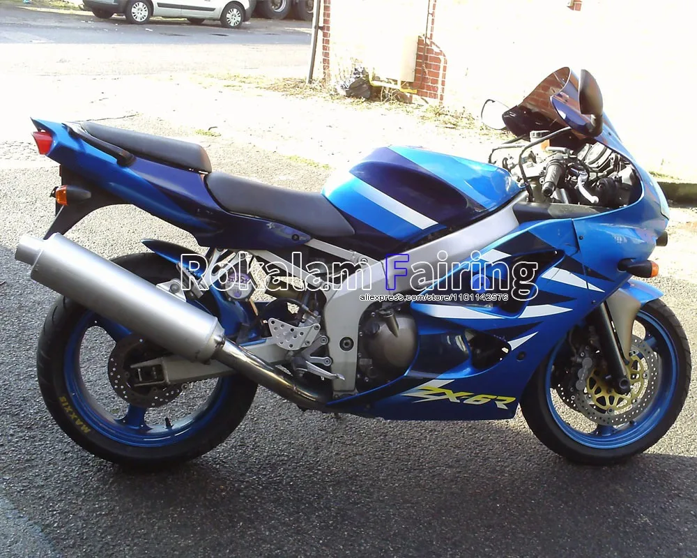 

Комплект обтекателей для мотоцикла Kawasaki ZX6R ZX-6R Ninja 98 99 ZX 6R 636 1998 1999 ZX-636, синий