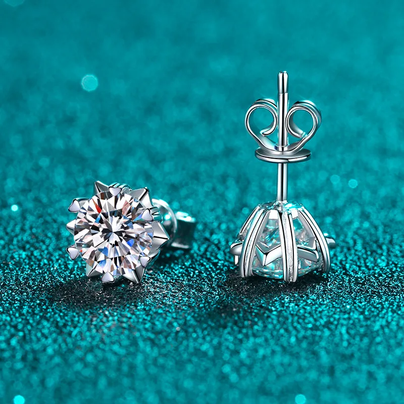925 Sterling Silver New High-quality Fashion Crystal Jewelry Stud Earrings For Woman XY0291