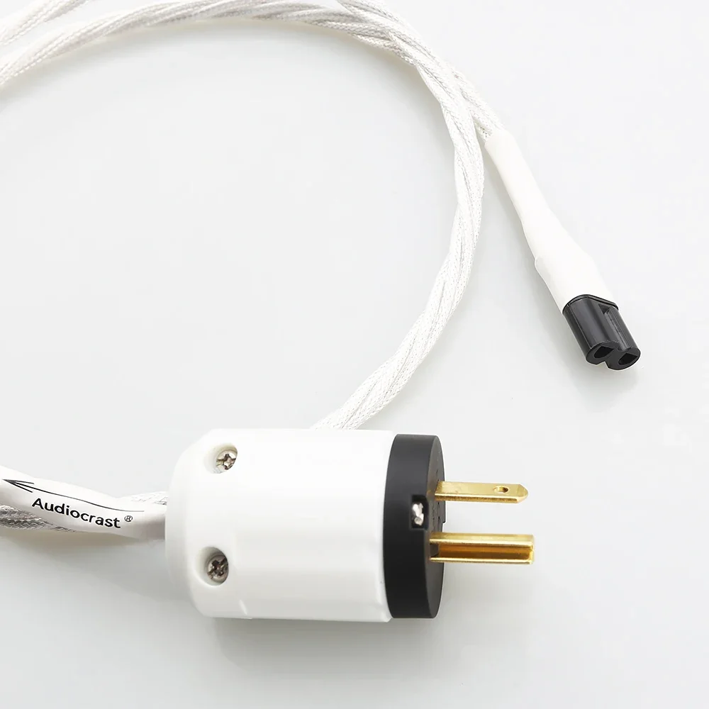 Audiocrast HIFI 7N OCC オーディオファイルグレードのオーディオ電源コード EU/US 電源ケーブル、金メッキ、mini8 形状のテールコネクタ付き