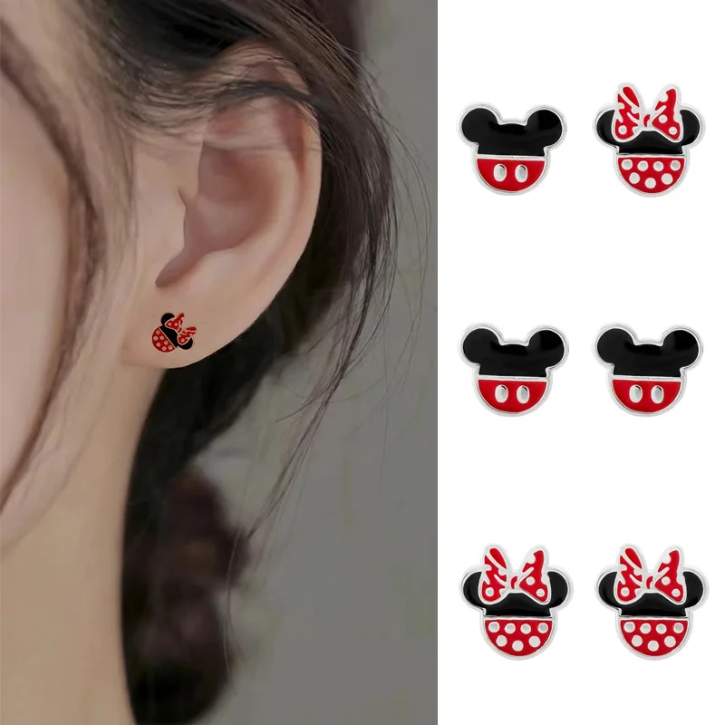 Boucles d'oreilles Disney Anime Stud pour femmes et filles, accessoires de bijoux, Minnie, Kawaii, Asolls, cadeau d'anniversaire, mode