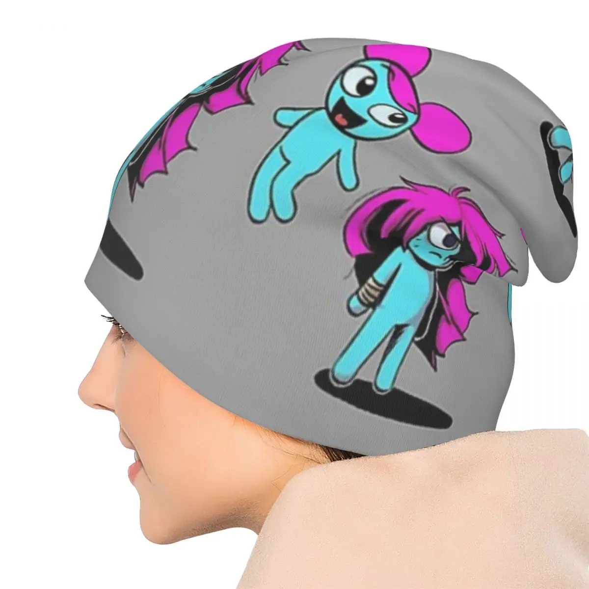 تعال وتعلم مع بيبي! تي شيرت FNF X Pibby Friends Skullies Beanies القبعات الدافئة الخريف قبعة محبوك بونيه قبعات الكبار