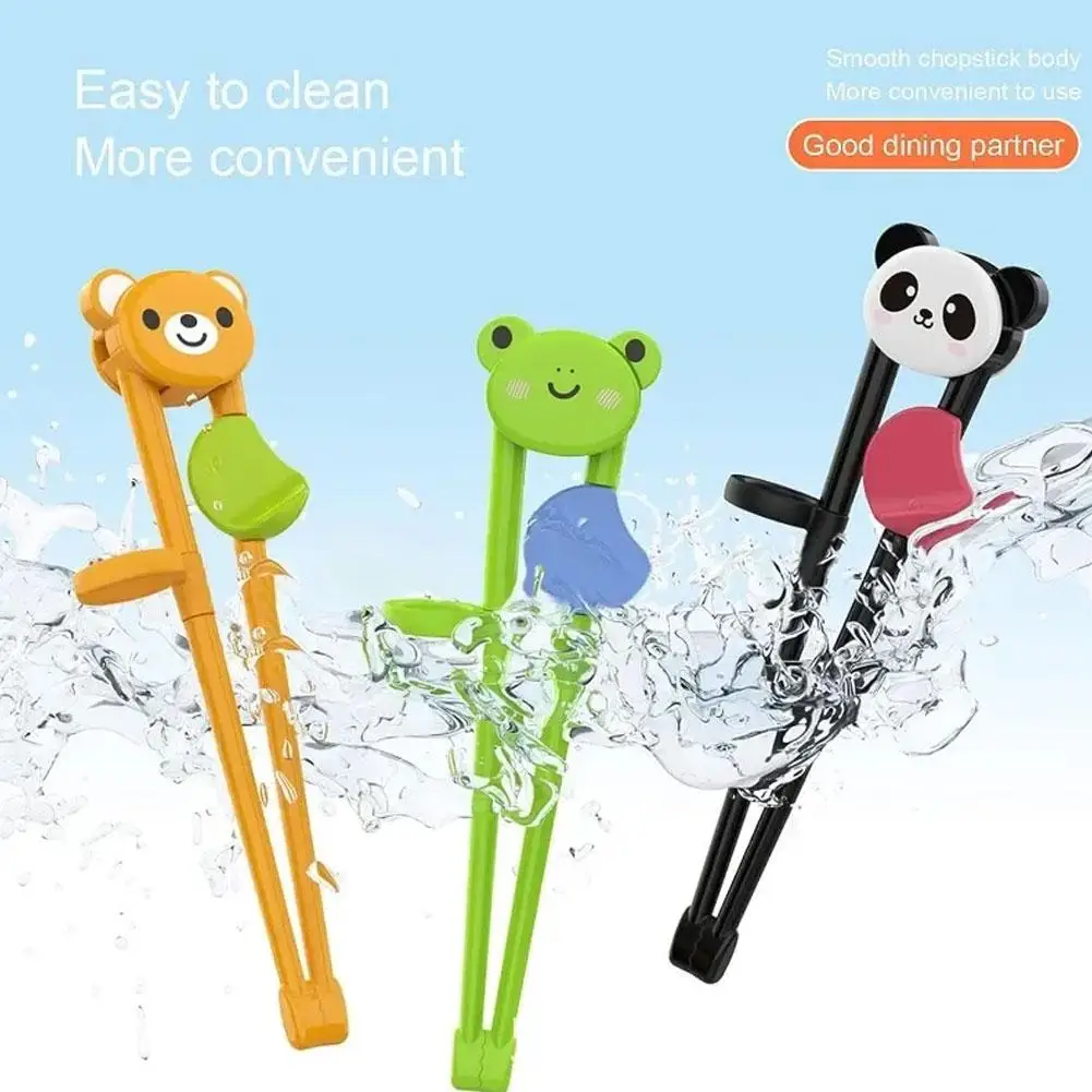 1 Pair Multi Color Cute Bear Panda Learning Training Chopsticks For Kids Children Chinese Chopstick Learner Gifts E4k6