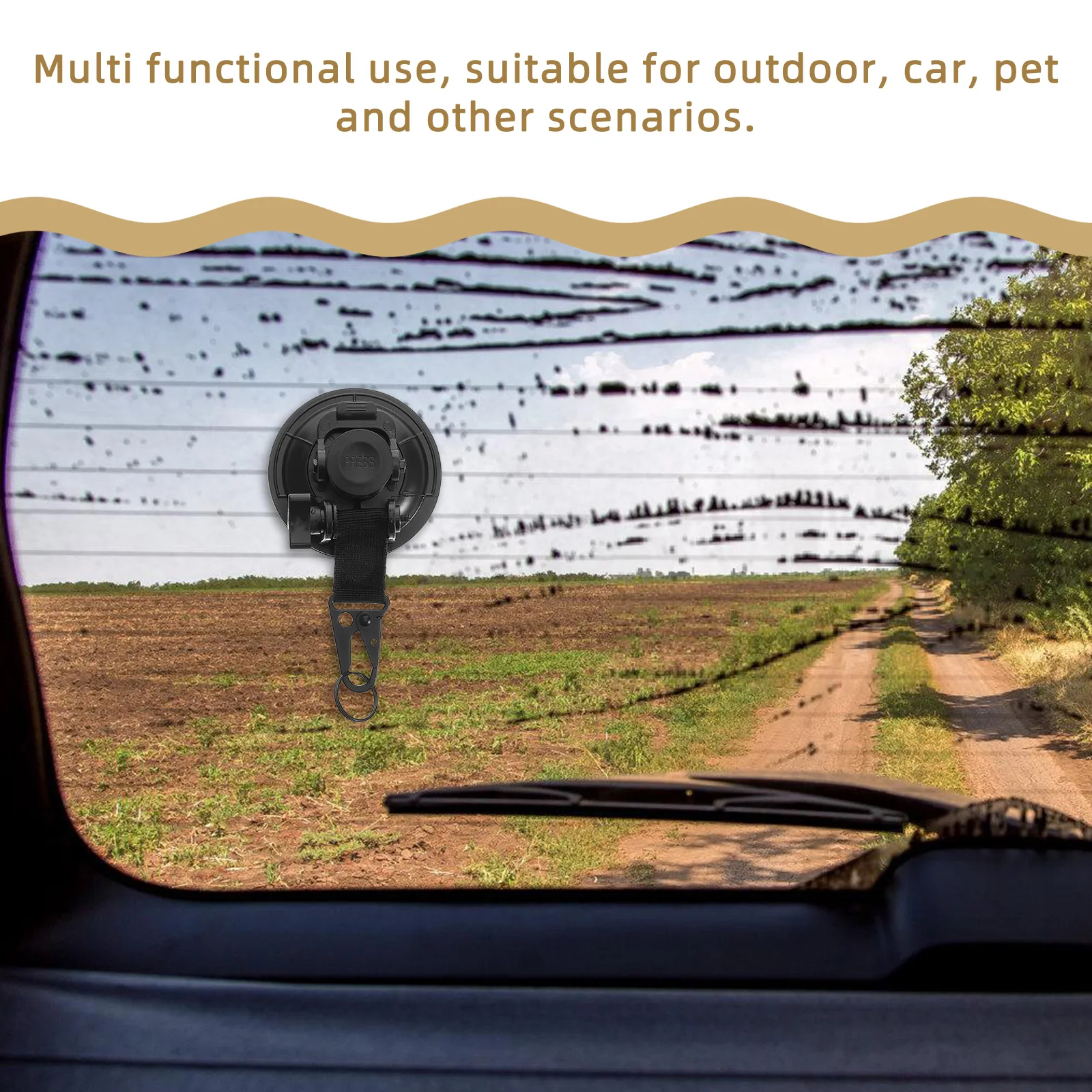 الثقيلة شفط كأس السنانير السوداء ل Rv سيارة مخيمات المظلة قارب التعادل أسفل زجاج النافذة مقاطع قماش القنب مقاوم للماء