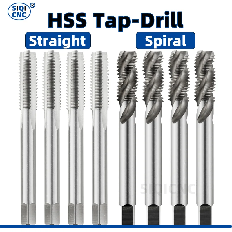 Imagem -01 - Hss Máquina Plug Torneira Métrica Parafuso Broca Ferramenta de Rosca Ponto Espiral em Linha Reta Canelado m3 m4 m5 m6 m7 m8 M10 M12 M14 Alta Qualidade hss maquina plug torneira metrica parafuso broca ferramenta de rosca ponto espiral em linha reta canelado m3 m4 m5 m6 m7 m8 m10 m12 m14 alta qualidade 01
